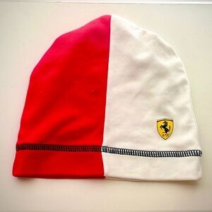 NWOT Scuderia Ferrari Red and White Baby Beanie size 6-9 months Knit Cap